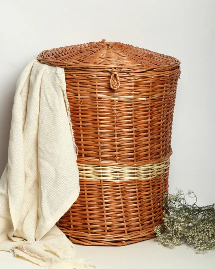Wicker Laundry Basket With Lid