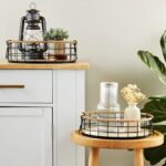 2 Pack Round Wire Baskets with Handles, Metal Storage Trays for Home Decor (2 Sizes)