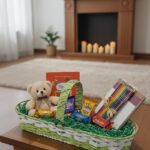 HANDMADE BASKET WHITE GREEN