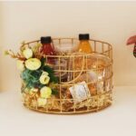 GOLD METAL WIRE BASKET