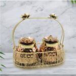 Metal Wire Hamper Golden