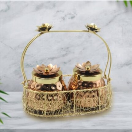 Metal Wire Hamper Golden