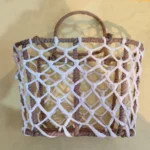 Brown Iron Raffia Basket